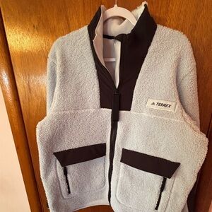 Adidas Terrex Light Blue and Black Fleece Pullover